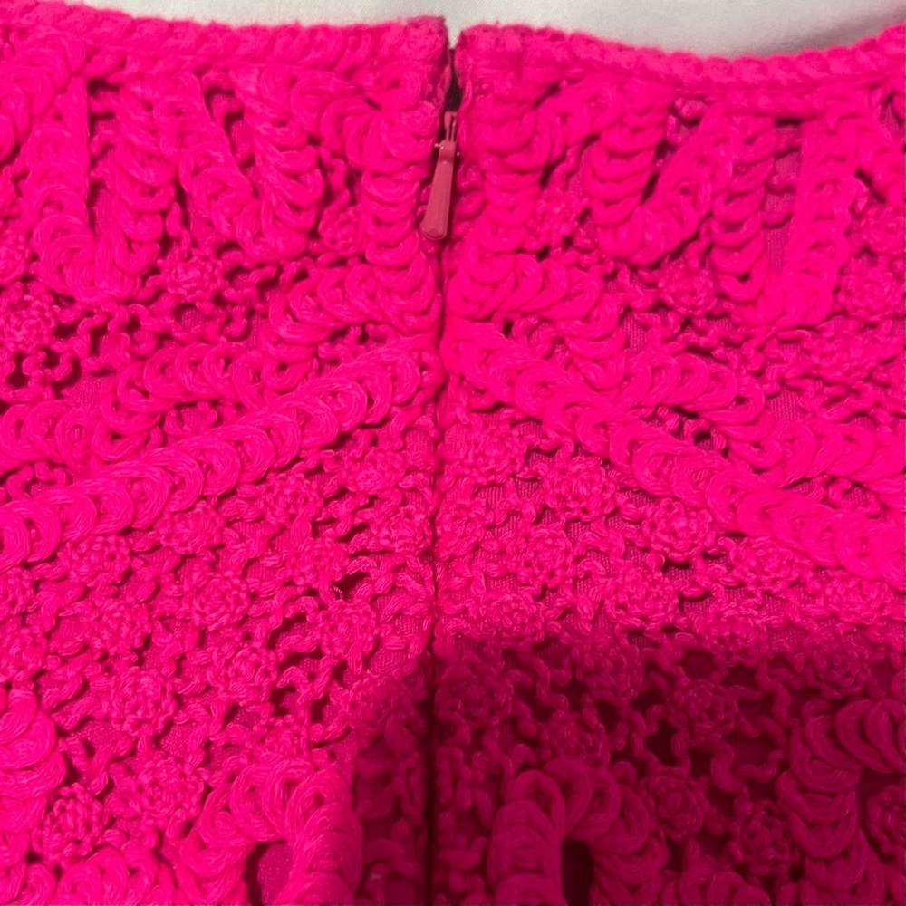Lilly Pulitzer Astrid Crochet Shift Mini Dress in Pop Pink Size X-Small Hot Pink - Picture 8 of 13